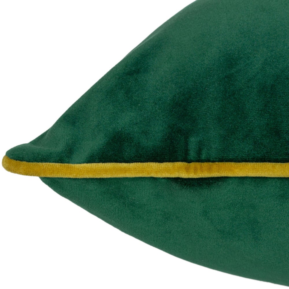 Paoletti Meridian Emerald Moss Velvet Cushion Image 3