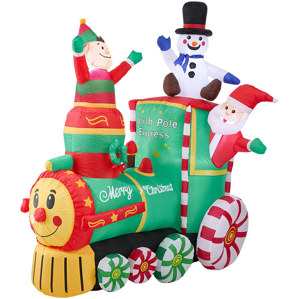 Living and Home Inflatable Polar Express Train LED Christmas Decoration 6.1ft Image 2