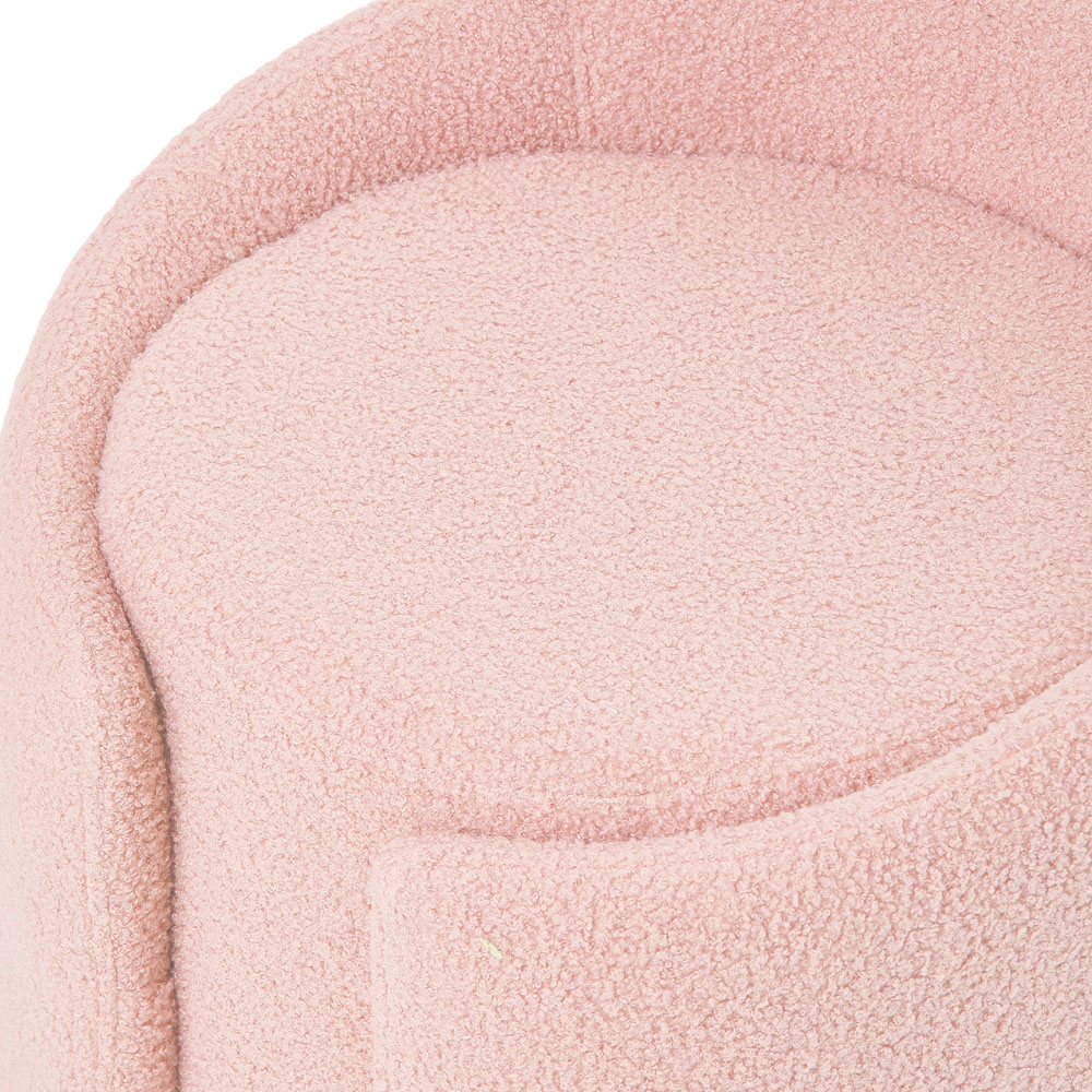 Living and Home Pink Teddy Fleece Round Tub Vanity Stool Image 4