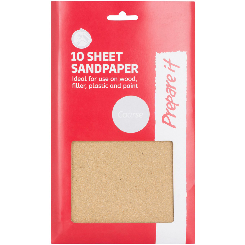 Prepare it Coarse Grit Sandpaper Sheets 10 Pack Image