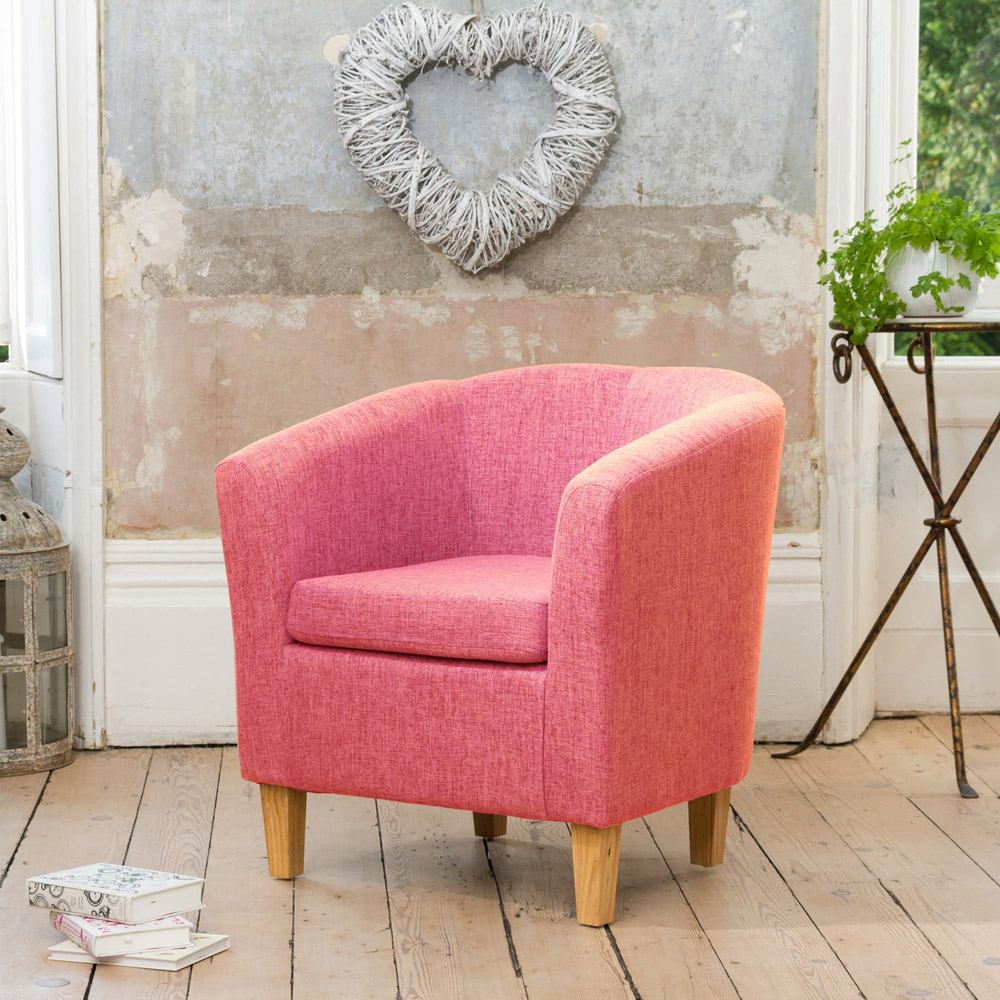 Artemis Home Alderwood Pink Hessian Tub Chair Image 3