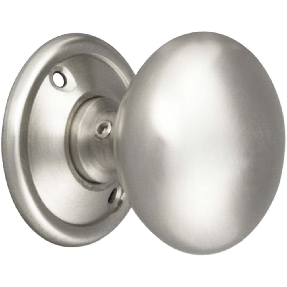 Spira Brass Satin Chrome Cottage Large 50mm Rim and Mortice Door Knob 2 Pack Image 3