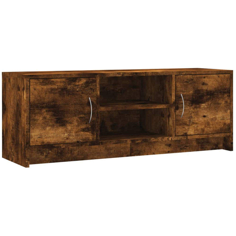 vidaXL 2 Door 2 Shelf Smoked Oak TV Cabinet Image 2