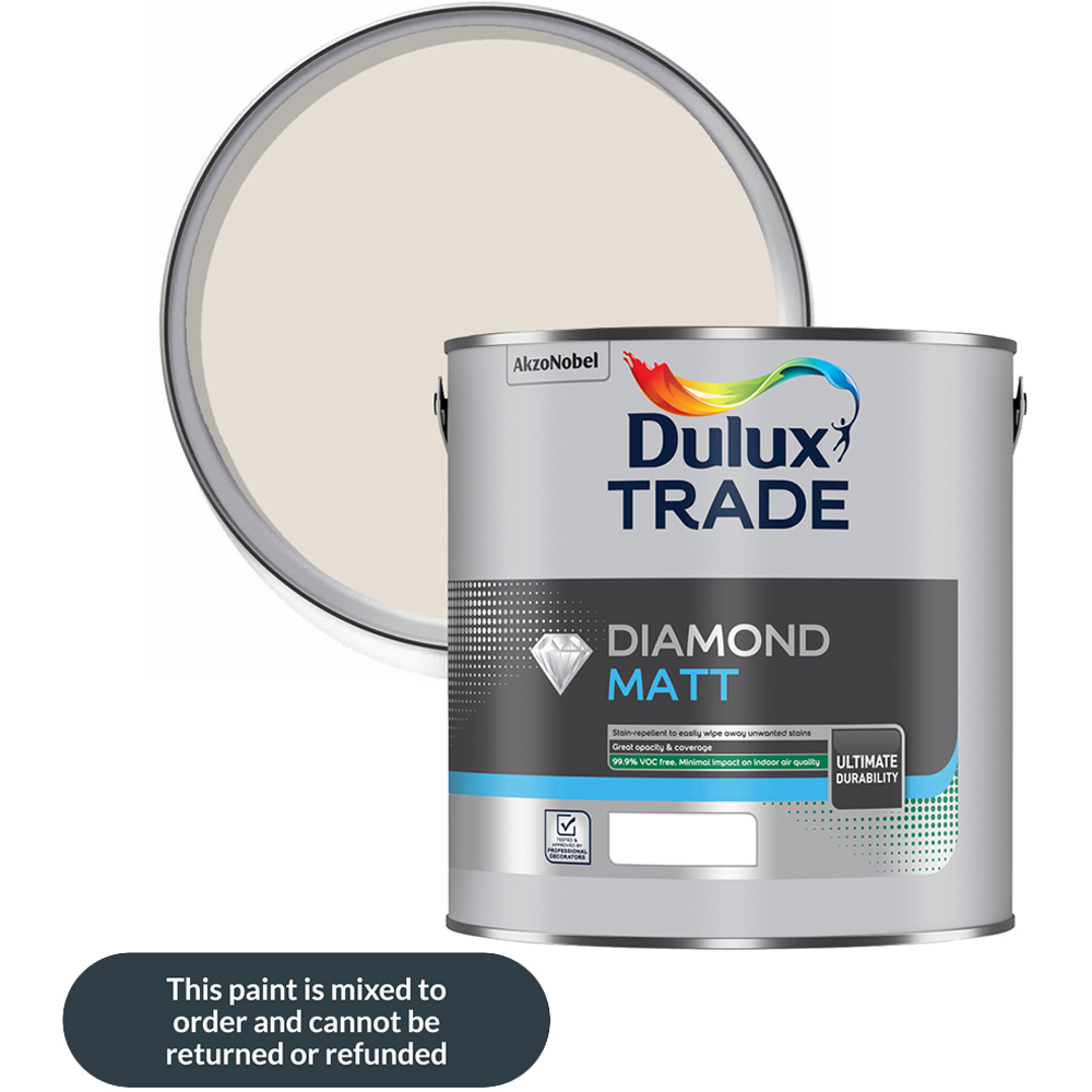 Dulux Trade Nutmeg White Walls and Ceilings Diamond Matt Paint 5L Image 1