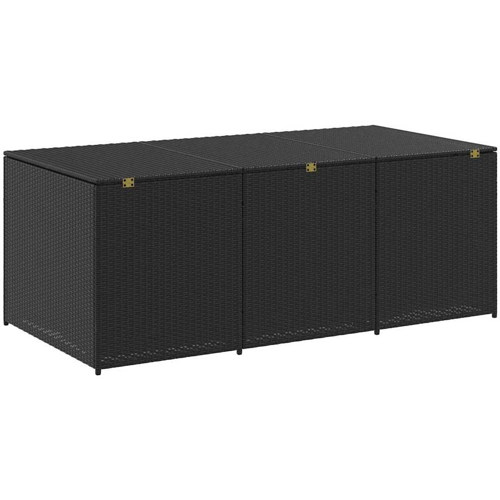 Walplus 180 x 90 x 70cm Black Poly Rattan Garden Storage Box Image 5