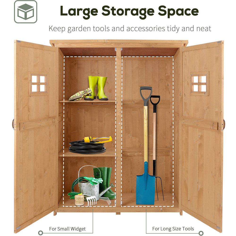 Outsunny 4 x 1.6ft Natural Wooden Pent Garden Shed Image 6