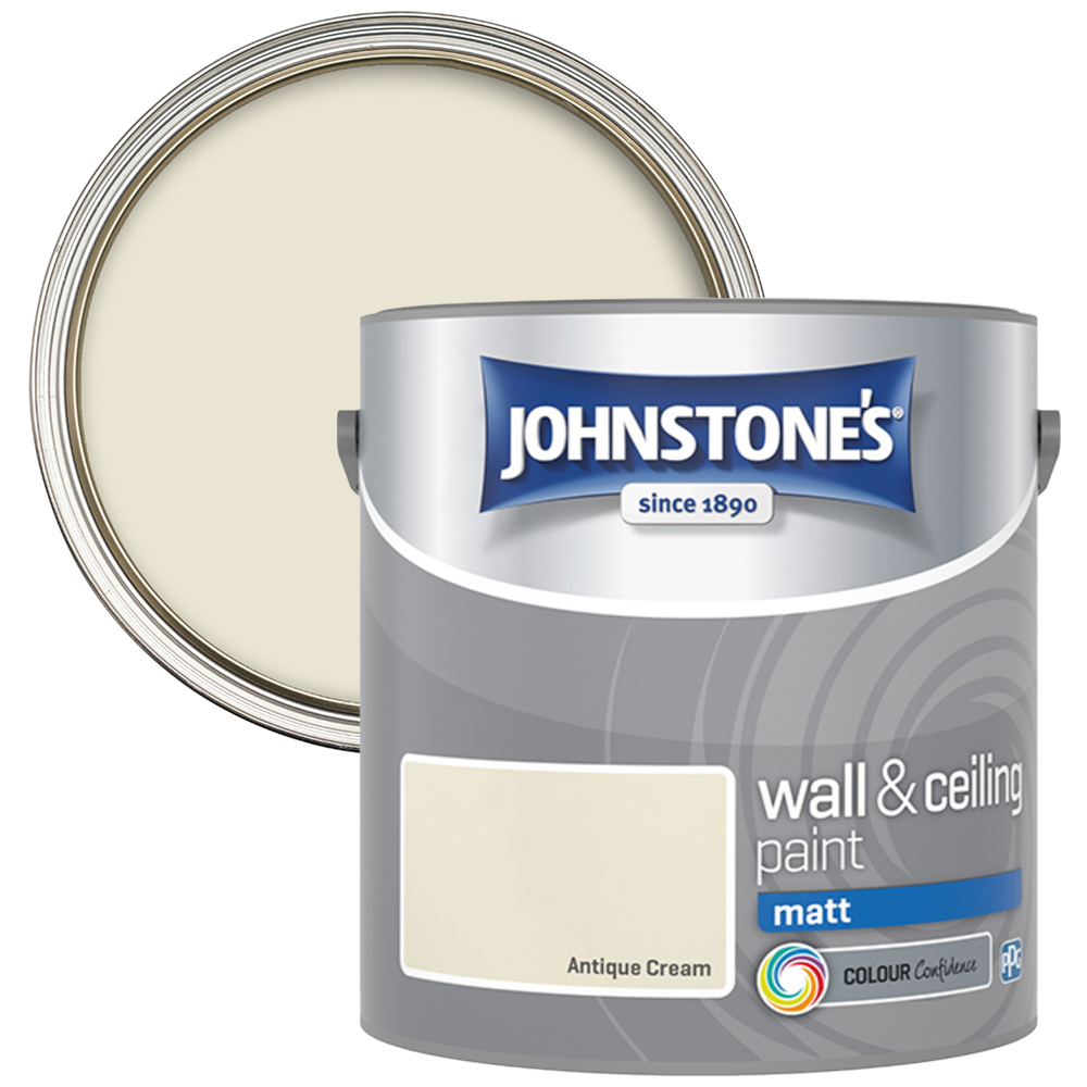 Johnstone's Walls & Ceilings Antique Cream Matt Emulsion Paint 2.5L Image 1