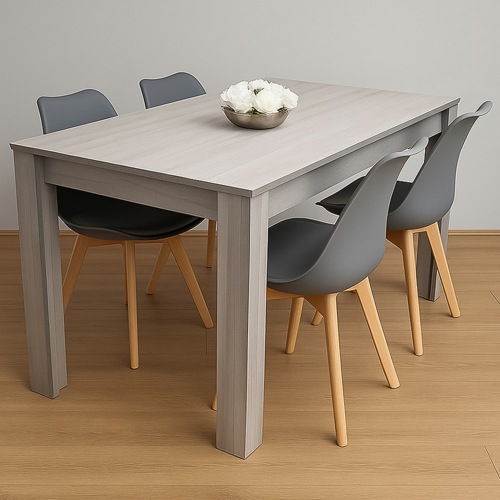 Portland Kosy Koala 4 Seater Modern Dining Set Grey Image 1