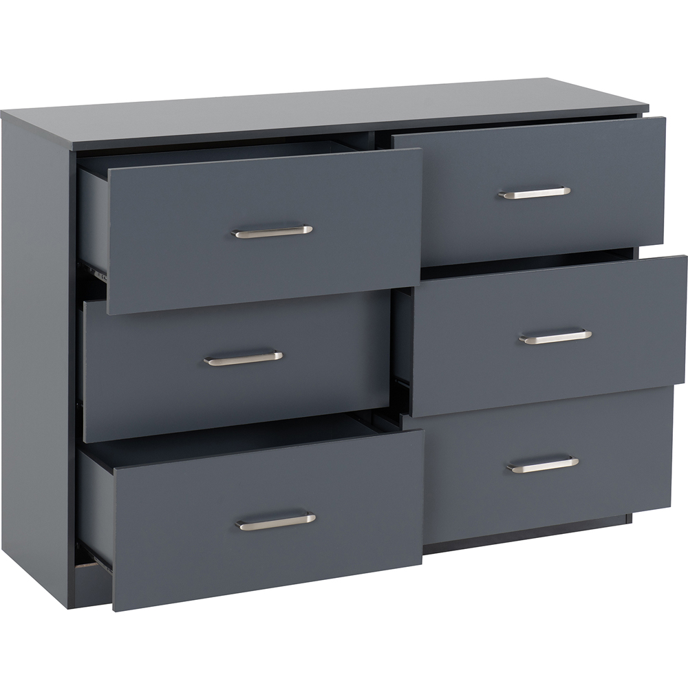Seconique Dakota 6 Drawer Dark Grey Storage Chest Image 4