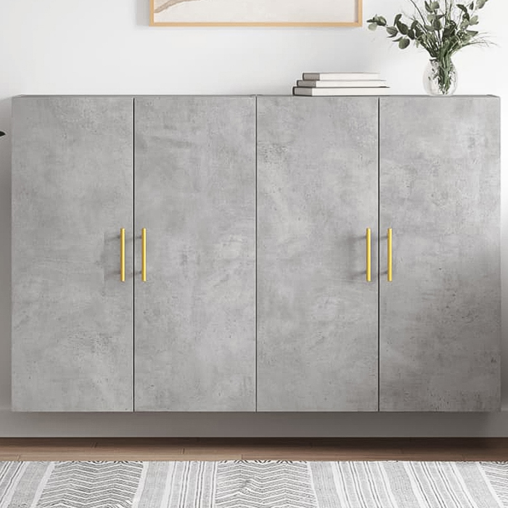 vidaXL 2 Door Concrete Grey Wall Mounted Cabinet 2 Pack Image 1
