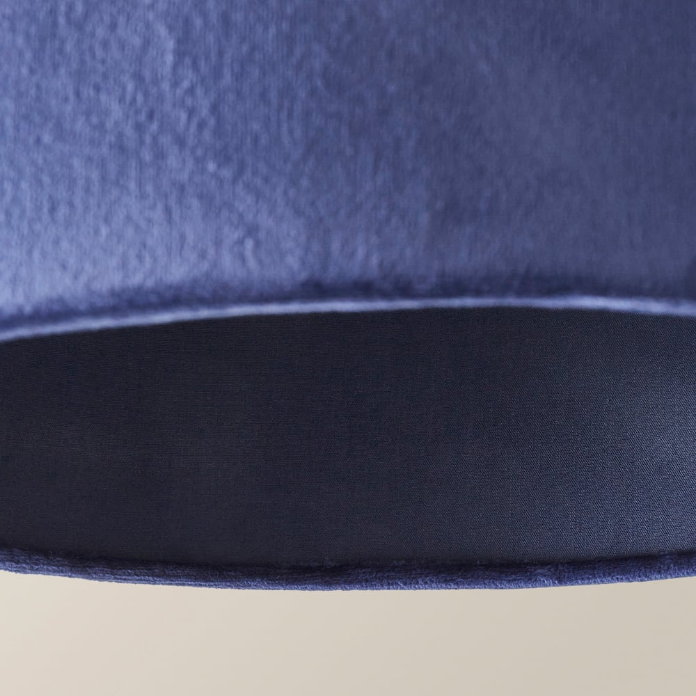 ValueLights Reni Navy Velvet Drum Ceiling Lamp Shade 45cm Image 4