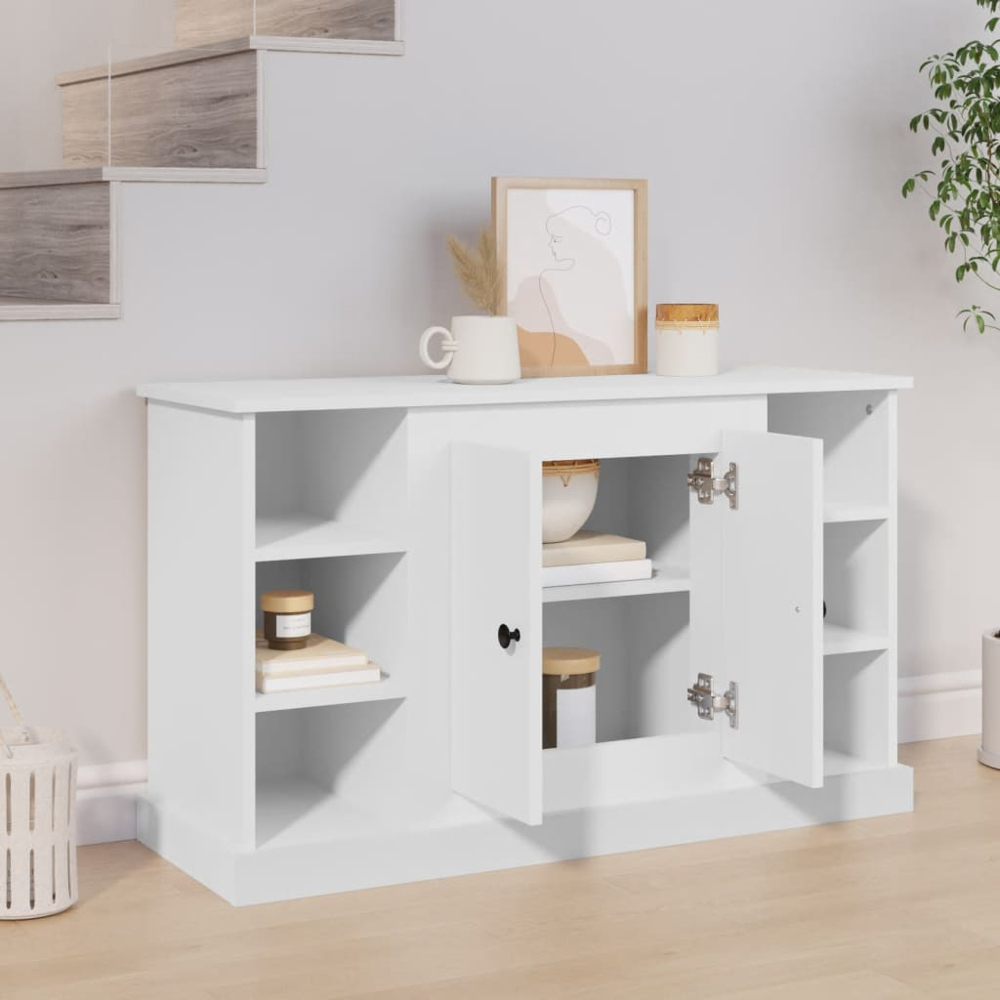 vidaXL 2 Door 6 Shelf White Wide Sideboard Image 8