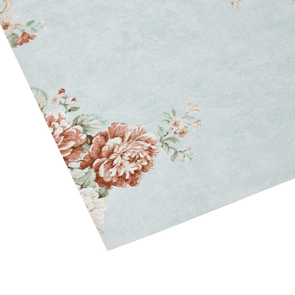Living and Home Light Blue Flower Pattern Damask 3D Embossed Wallpaper Roll 950 x 53cm Image 5