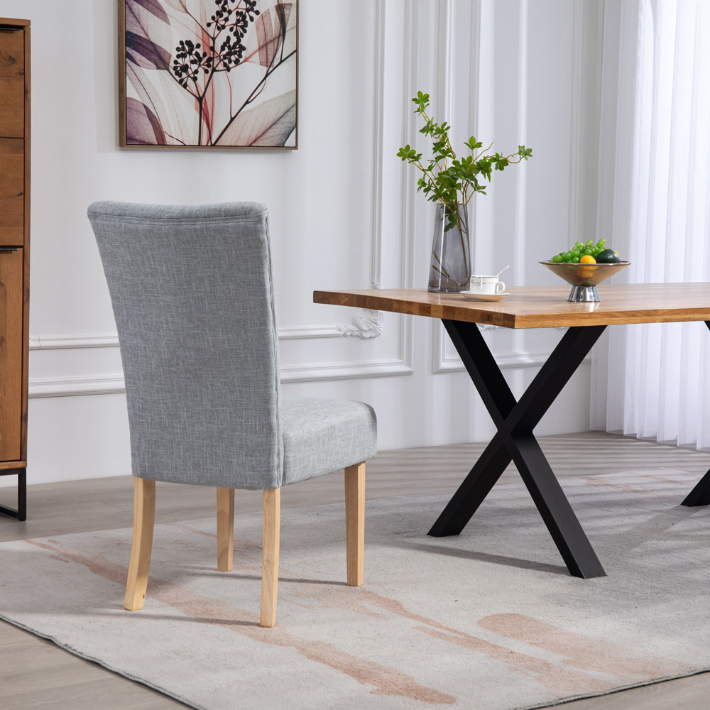 Artemis Home Carrara Set of 2 Light Grey Pienza Fabric Dining Chairs Image 5