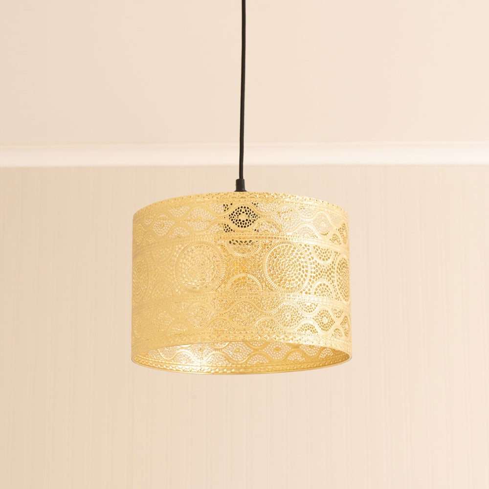 ValueLights Casablanca Gold Metal Easy Fit Drum Lamp Shade Image 4