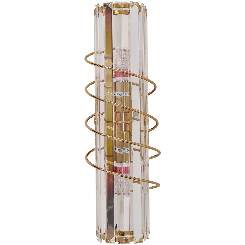 Living and Home Antique Gold Crystal E14 Double Wall Light Image 3