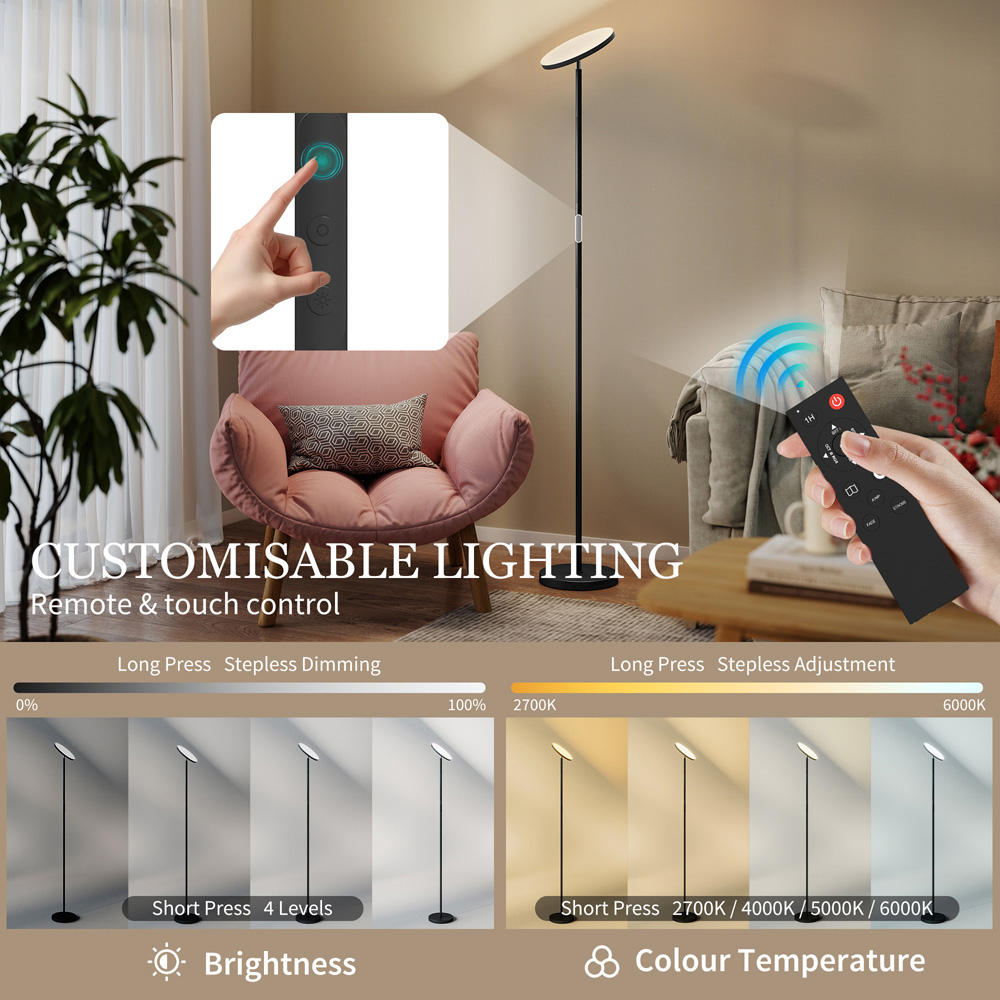 Portland Rotatable Head RGB LED Black Floor Lamp Image 4