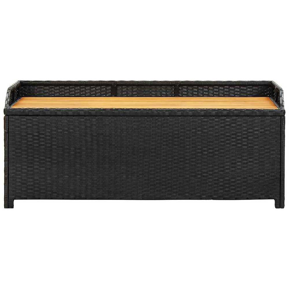 vidaXL Black Poly Rattan Garden Storage Bench 120 x 50 x 50cm Image 3