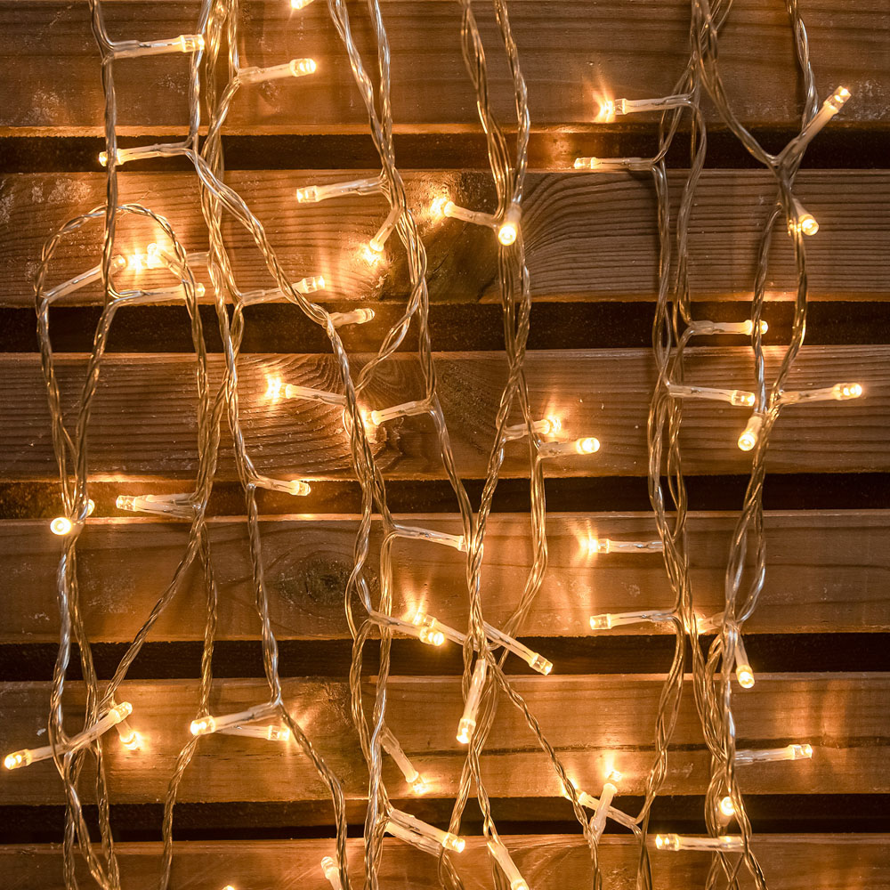 The Christmas Centre 240 Warm White LED Multifunction Clear Cable String Light 28m Image 5
