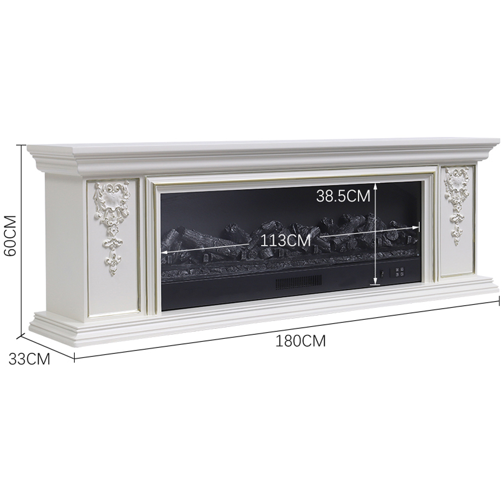 Living and Home 7 Flame Colour White Electric Fireplace TV Stand with Remote Control 63 inch Image 8