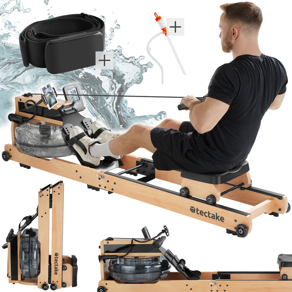 tectake Titan XR2 6 Resistance Level Home Rowing Machine with Training Computer Image 2