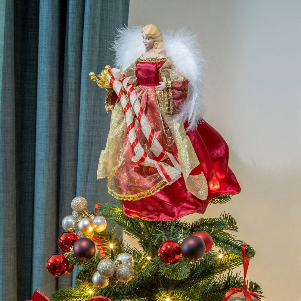 The Christmas Workshop Red Tree Top Angel 30cm Image 4