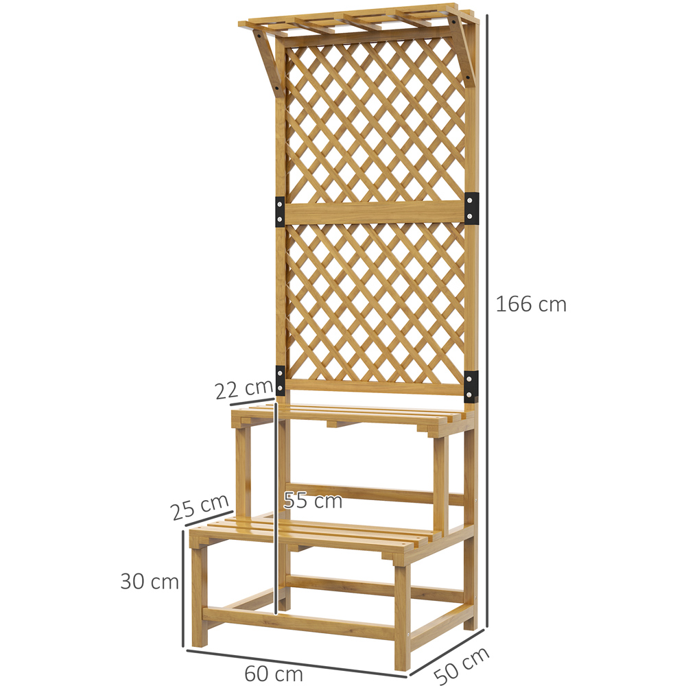 Outsunny Yellow Wooden Plant Stand with Trellis Image 7
