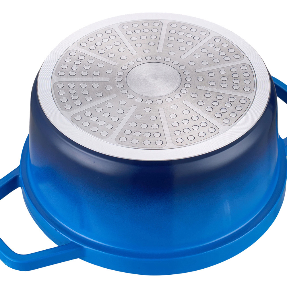 Living and Home 4.75L Blue Non-Stick Cast Aluminium Enamelled Cooking Pot with Lid Image 7