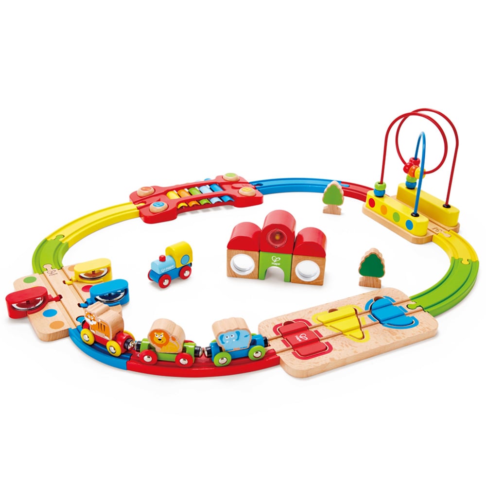 Hape Rainbow Puzzle Railway Play Set Image 1