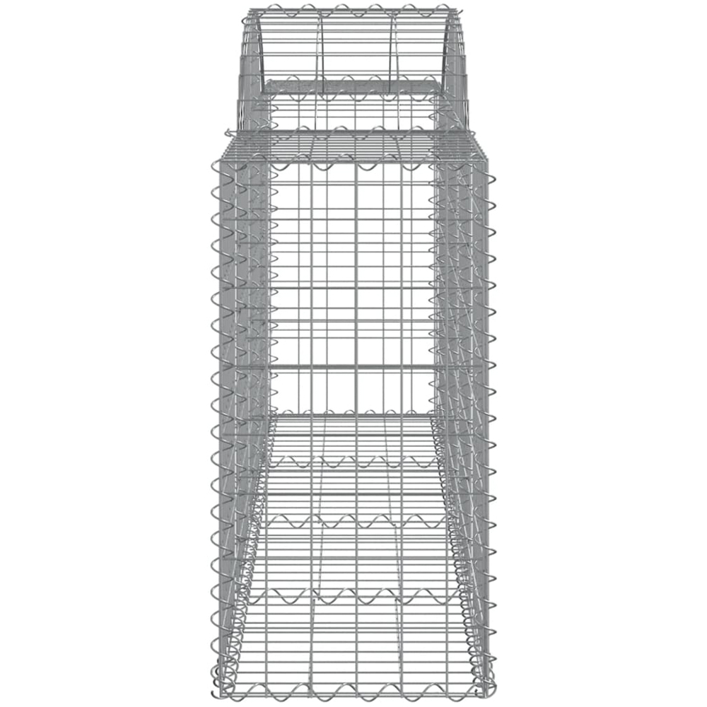vidaXL Silver Galvanised Iron Arched Gabion Basket 80/100 x 50 x 200cm 14 Pack Image 3