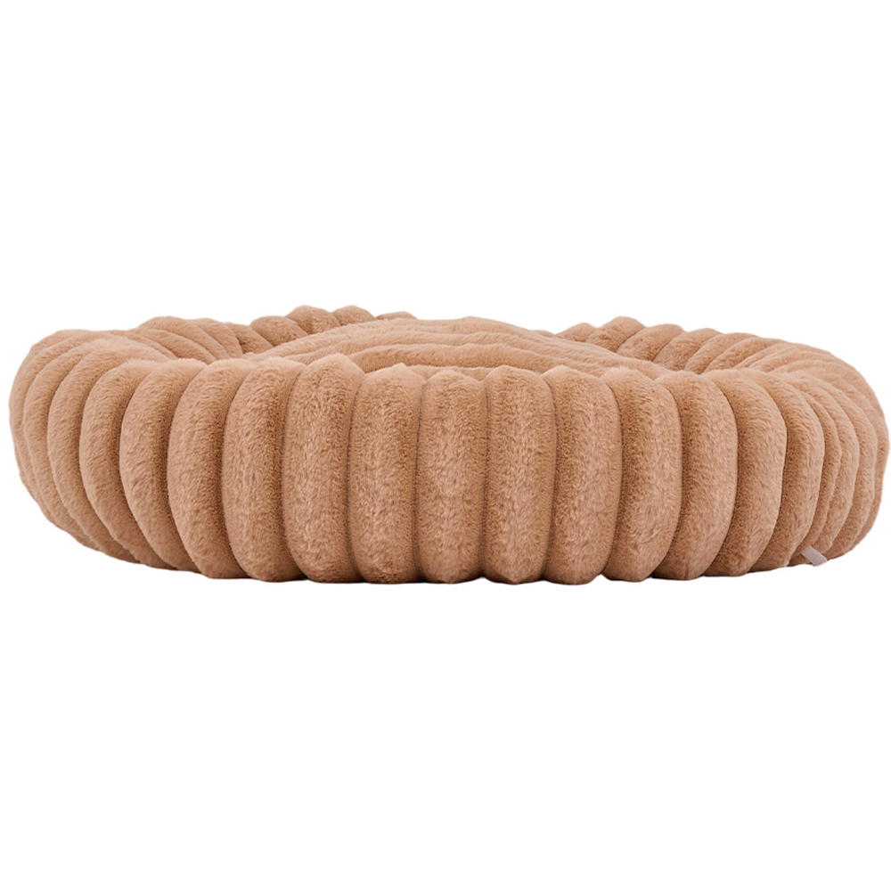 H&O Direct 60cm Khaki Round Soft Warm Pet Bed Image 2