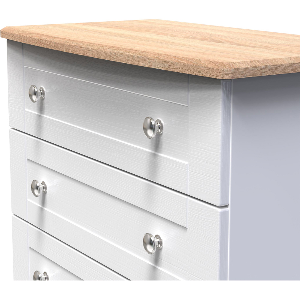 Crowndale Sussex 3 Drawer White Ash and Bardolino Oak Chest of Drawers Ready Assembled Image 5