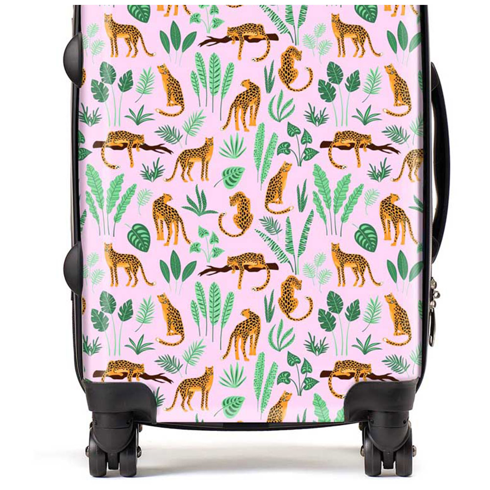 Warren Reed Designer Cabin Hand Drawn Leopards Suitcase Image 2