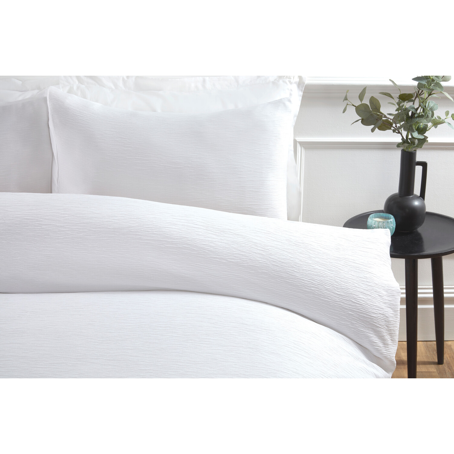 My Home Milan King Size White Textured Duvet Cover Set Image 3