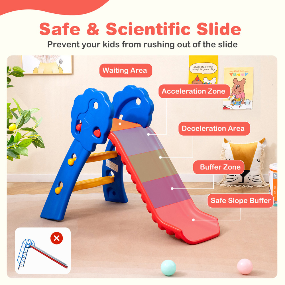 Costway 2-in-1 Toddler Multicolour Foldable Slide Image 4