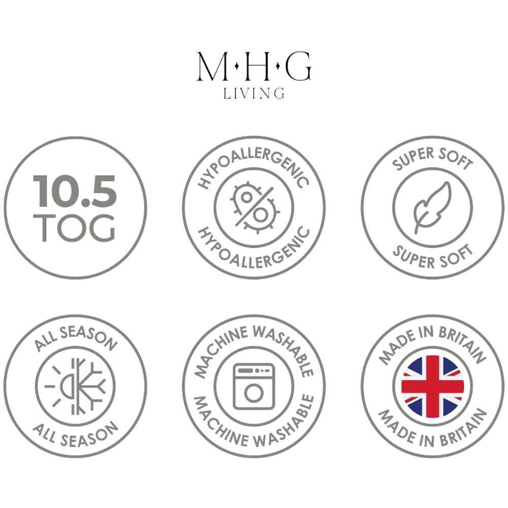 MHG Living King Size White All Seasons Hollowfibre Duvet Set 10.5 Tog Image 8