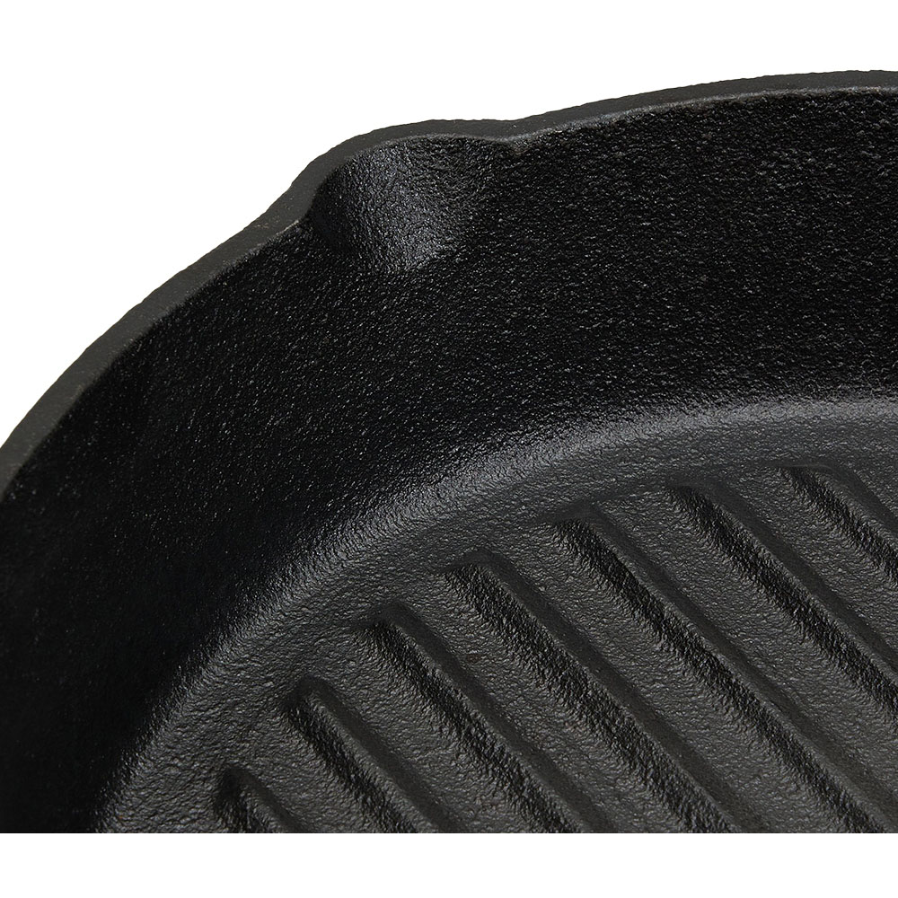 Living and Home Cast Iron Grill Pan with Pouring Spout Image 4