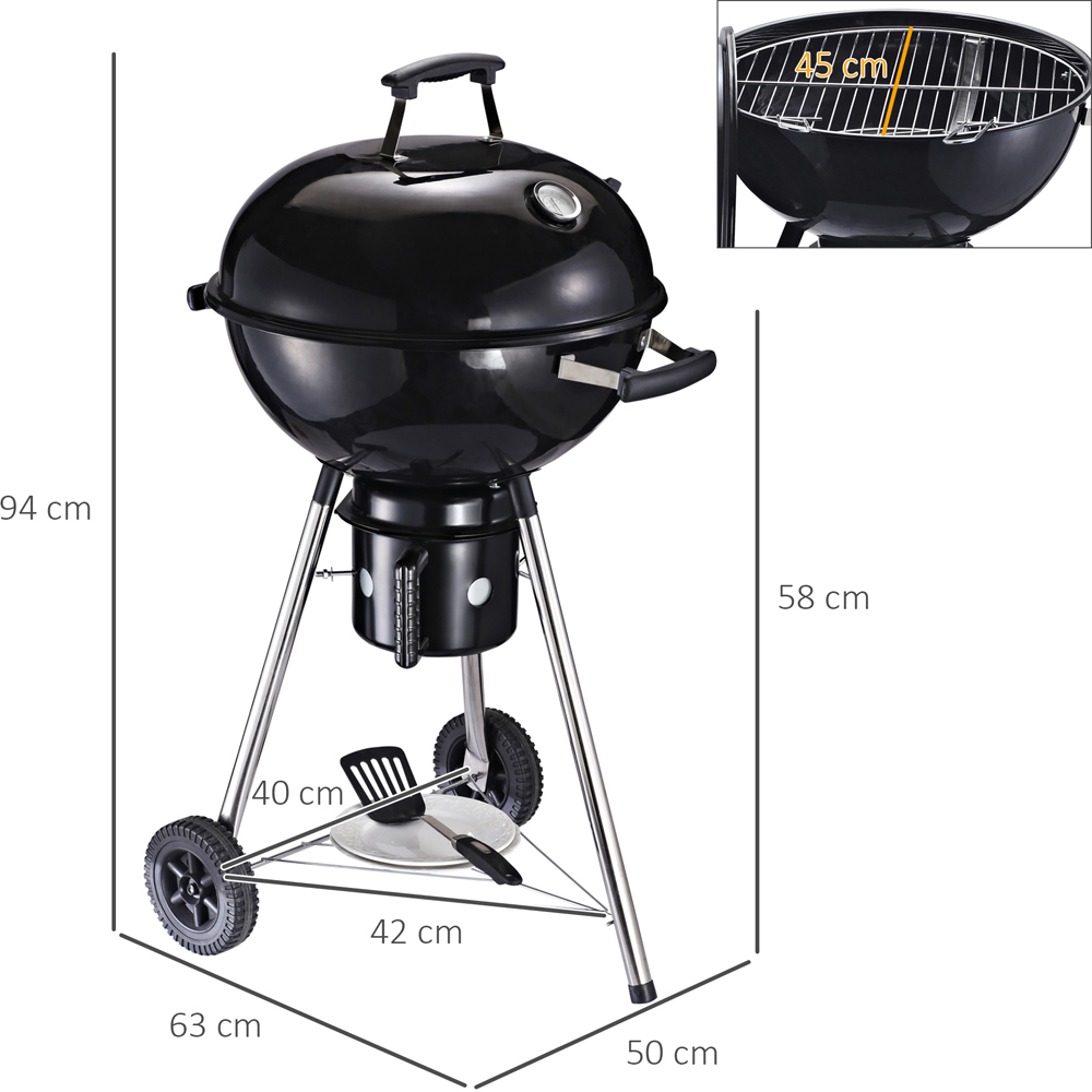 Outsunny Black Freestanding Charcoal Barbecue Grill Image 8