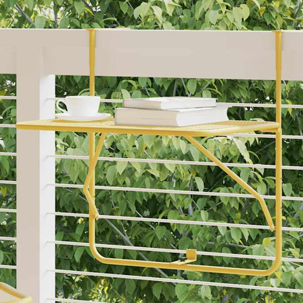 vidaXL Gold Steel Foldable Balcony Table 60 x 40cm Image 1