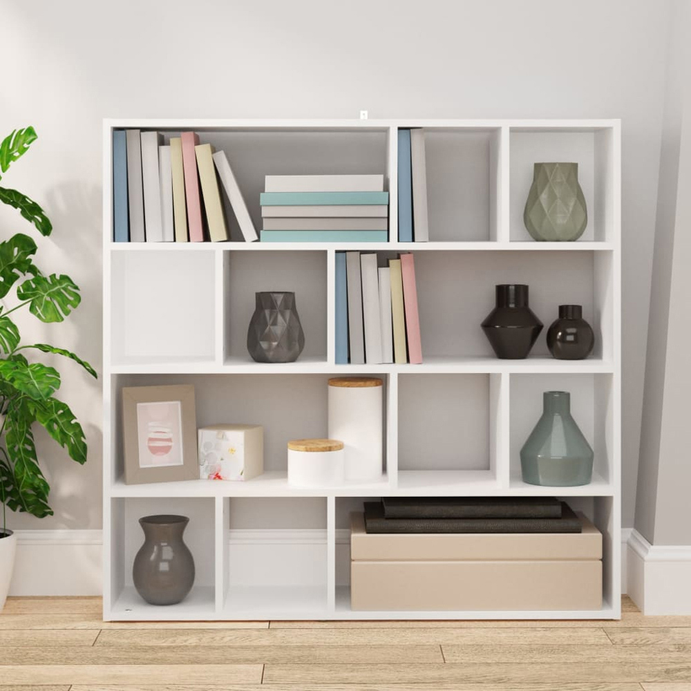 vidaXL 12 Shelf White Bookcase Image 6