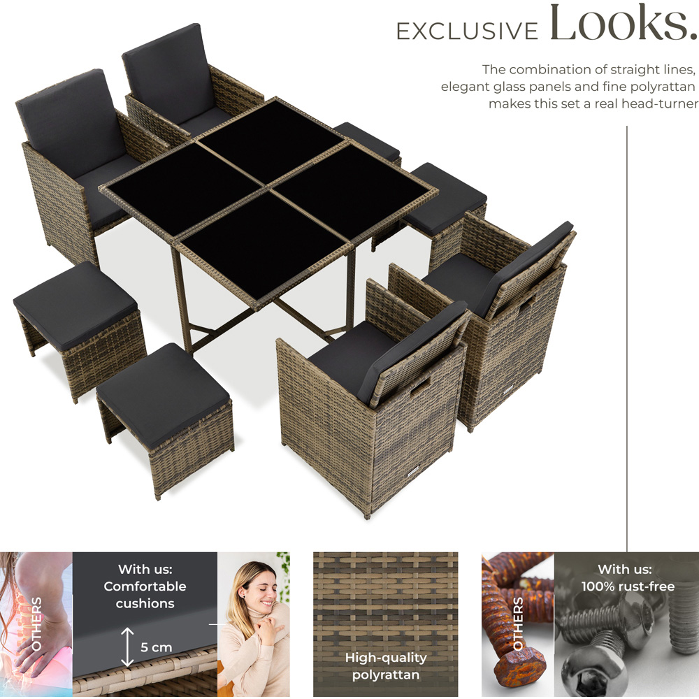 tectake Bilbao 8 Seater Nature Garden Dining Set Image 3