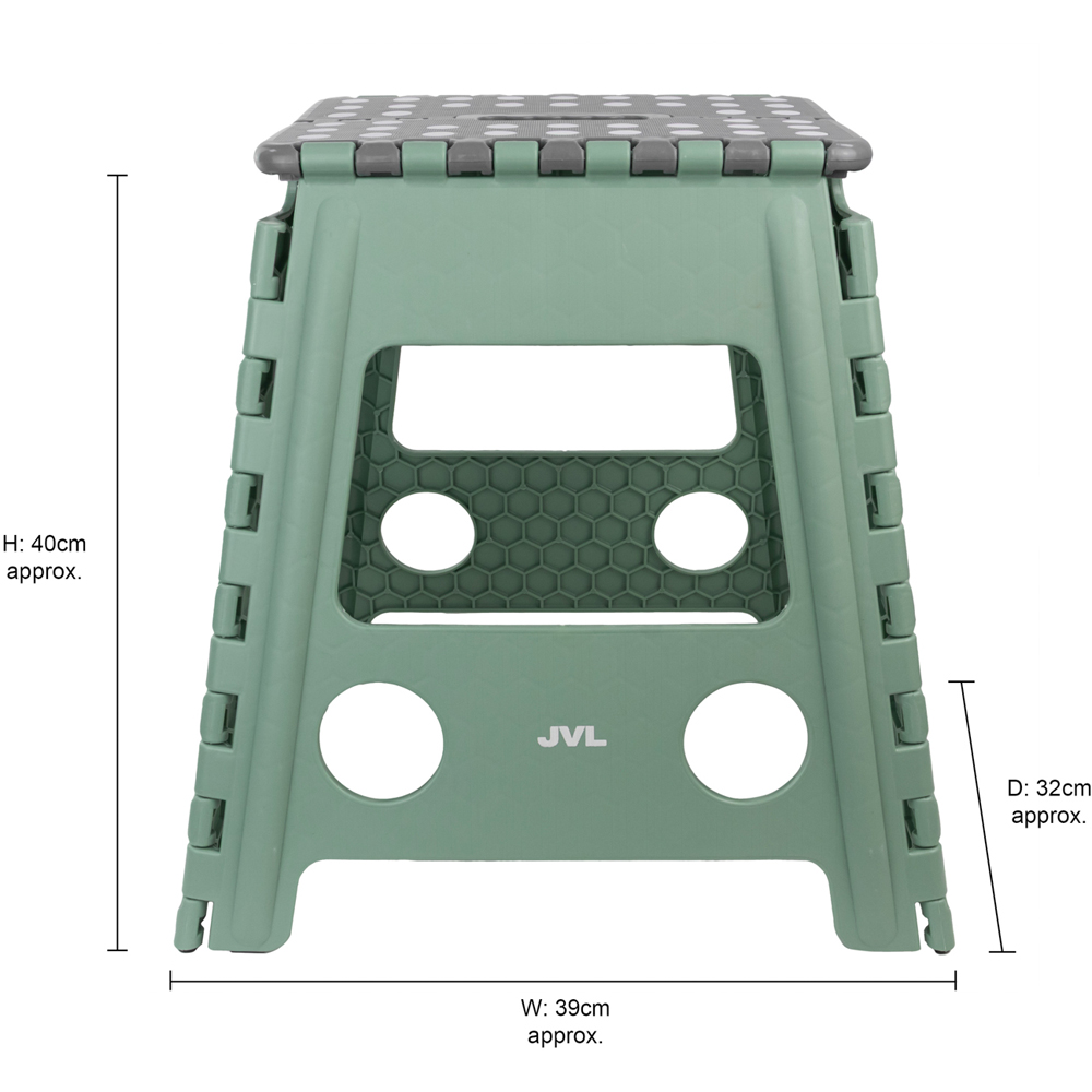 JVL Cleaning 2 Piece Green Folding Step Stool Set Image 9