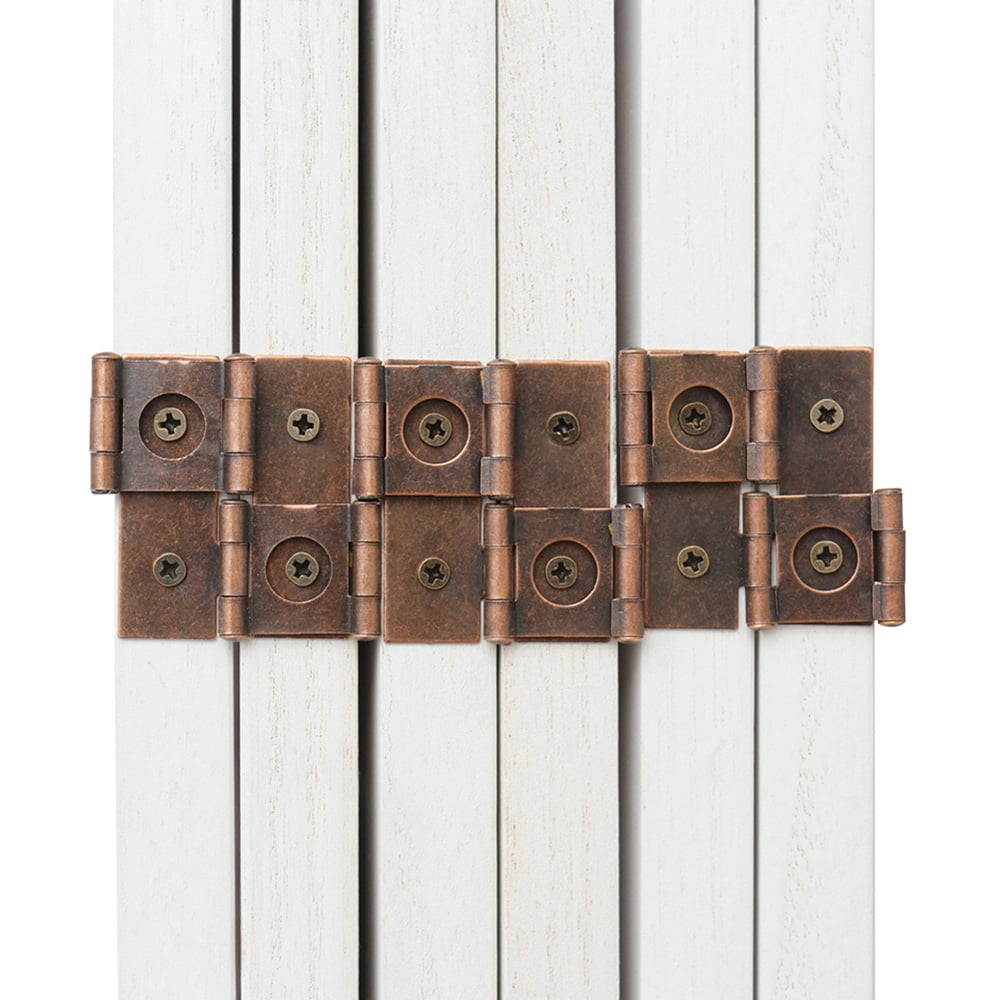 Living and Home 6 Panel White Folding Solid Wood Indoor Privacy Screen Image 5