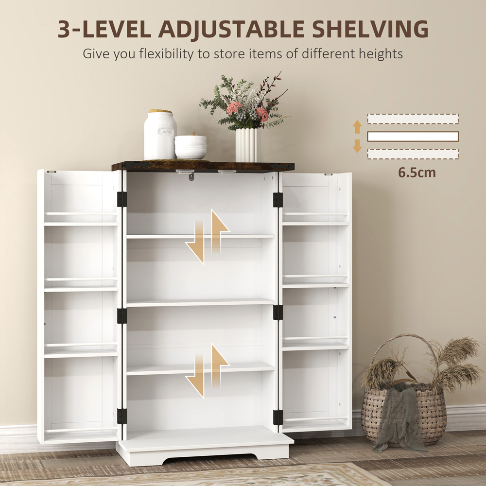 Portland 2 Door White Kitchen Cabinet with Adjustable Shelves Image 5