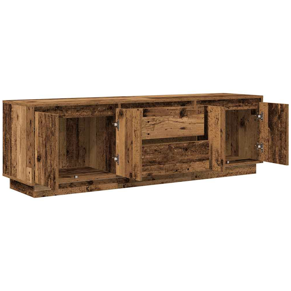 vidaXL 4 Door 2 Drawer Old Wood TV Cabinet with LED Lights Image 6