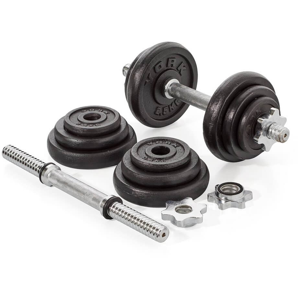 York Cast Iron Dumbbell Weight Set 20kg Image 2