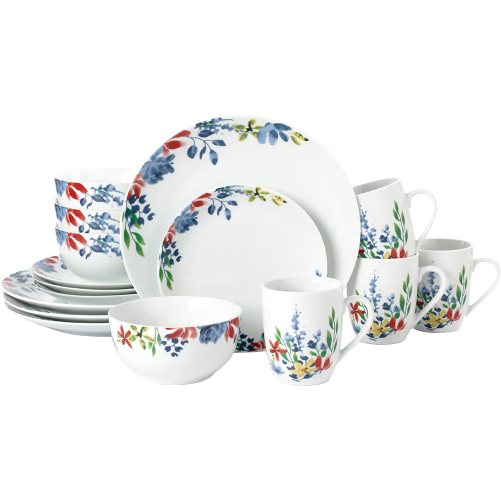 Waterside Watercolour Floral 16 Piece Dinner Set Image 1