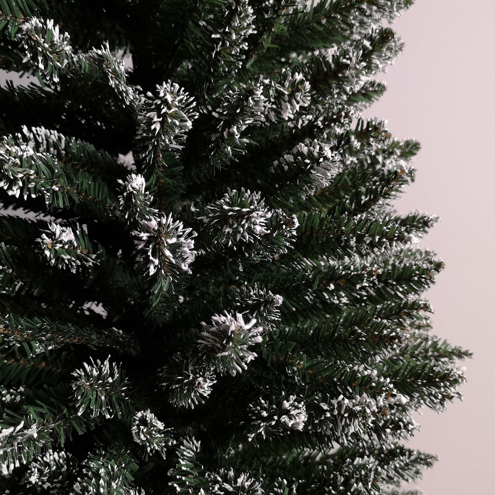 Samuel Alexander Green Snow Tipped Pencil Slim Artificial Christmas Tree 6.5ft Image 5