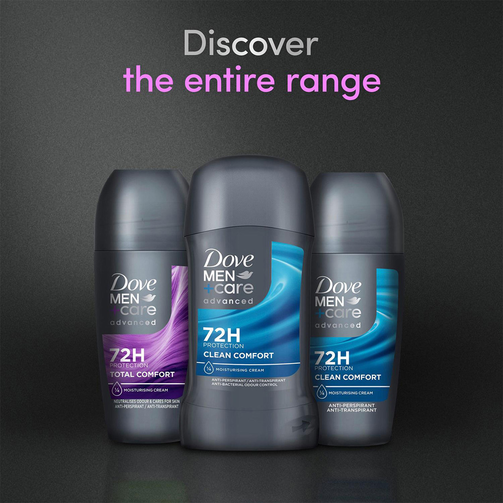Dove Men+Care Total Comfort 72H Odour Protection Antiperspirant Roll On 50ml 6 Pack Image 6