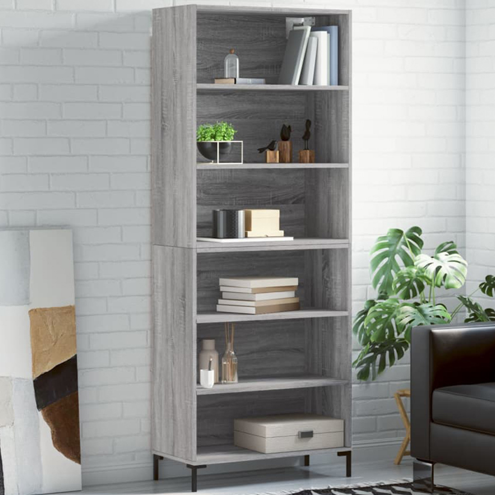 vidaXL 6 Shelf Grey Sonoma Highboard Image 1